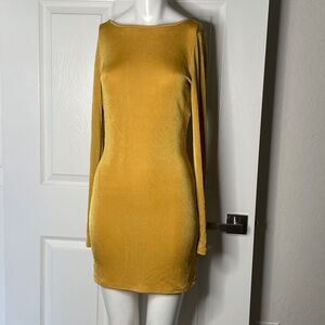 NWT Intimately Free People Long Sleeve Open Back Mini Dress
